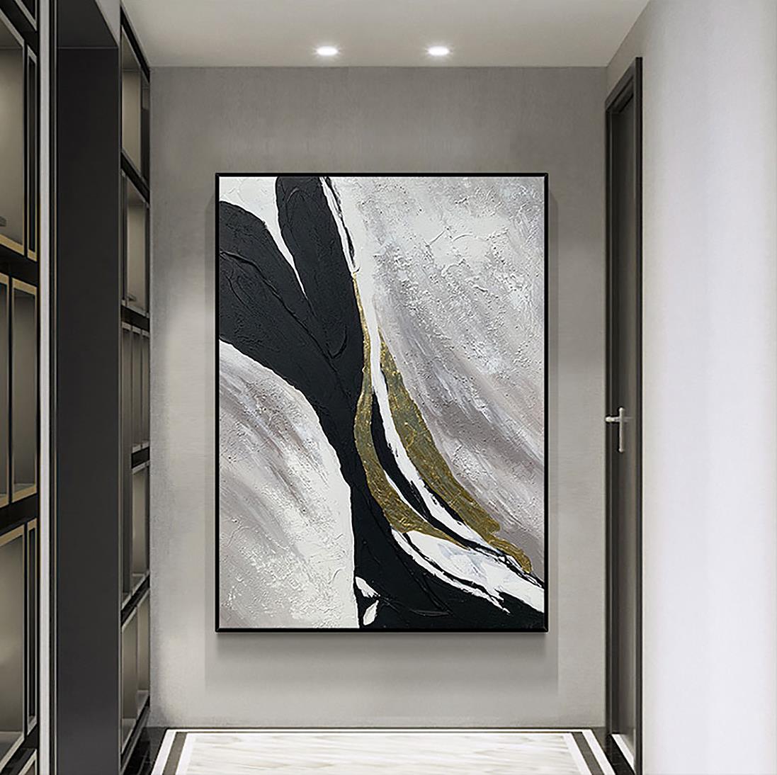 Black and White abstract 05 wall art minimalism Oil Paintings